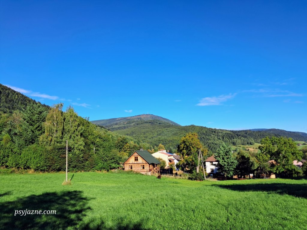 Lipowa-Ostre, widok na Skrzyczne