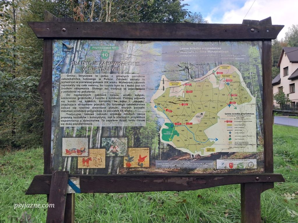Stryszawa - tablica informacyjna: ośrodek zabawkarstwa ludowego w Polsce